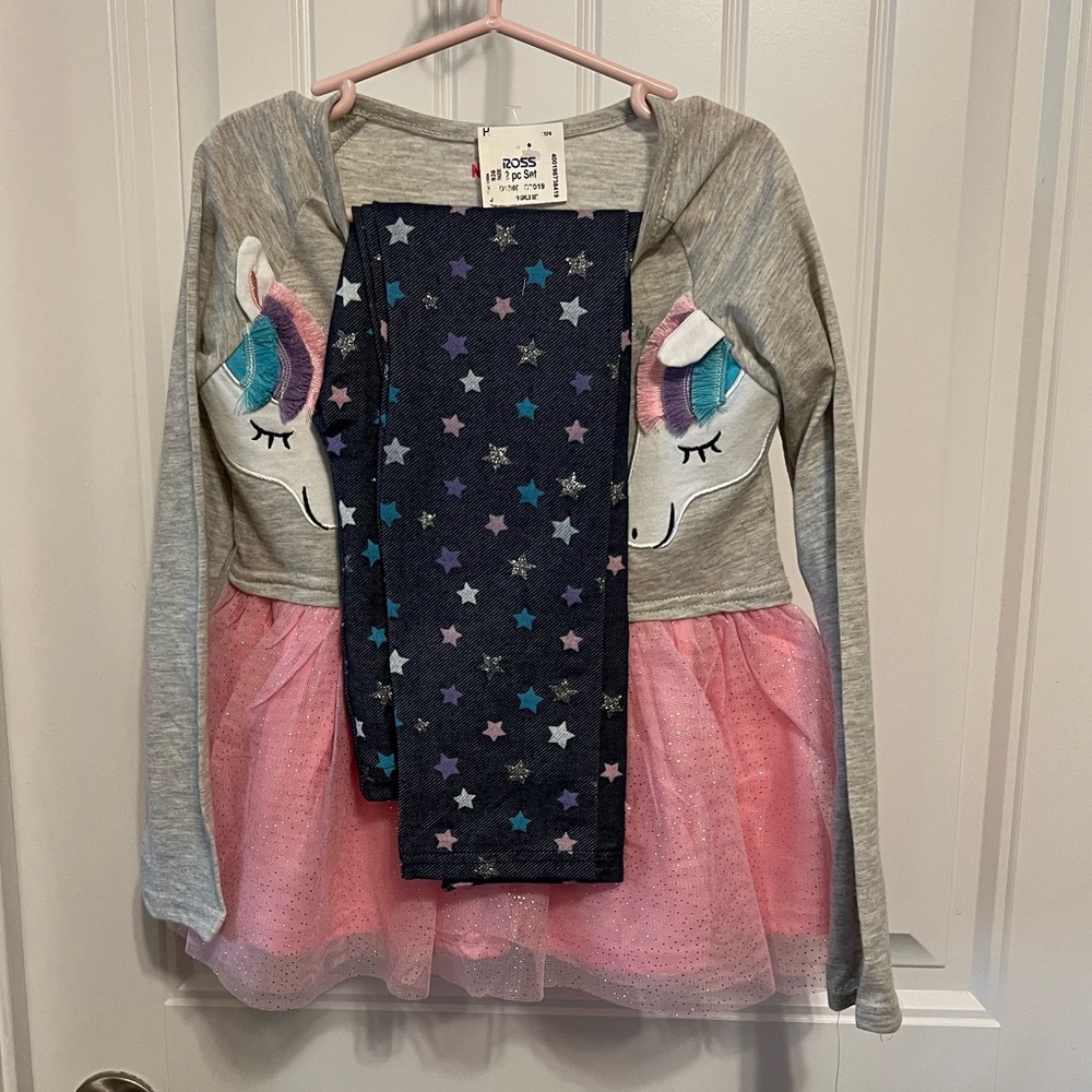 Girl’s Two-Piece Long Sleeve and Legging Set